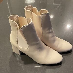 Elegant Cream Ankle Boots